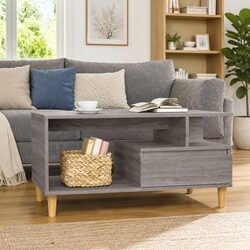 Sturdy Grey Sonoma Coffee Table with Storage Features
