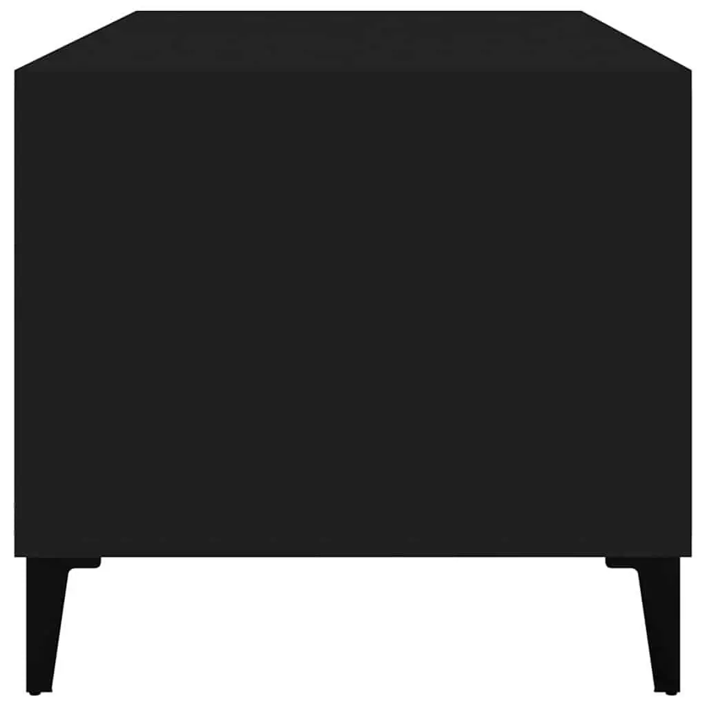 Coffee Table Engineered Wood 90 x 49 x 45 cm Black