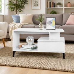 Elegant High Gloss White Coffee Table for Living Rooms