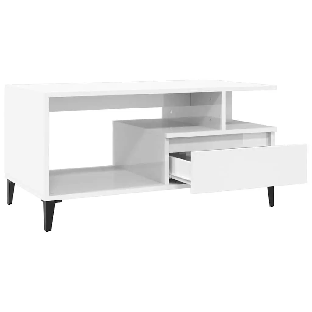 High Gloss White Coffee Table for Living Rooms