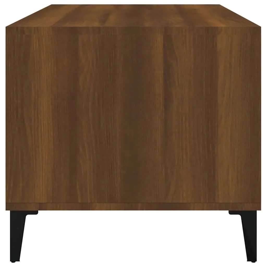 Coffee Table Engineered Wood 90x49x45 cm Brown Oak