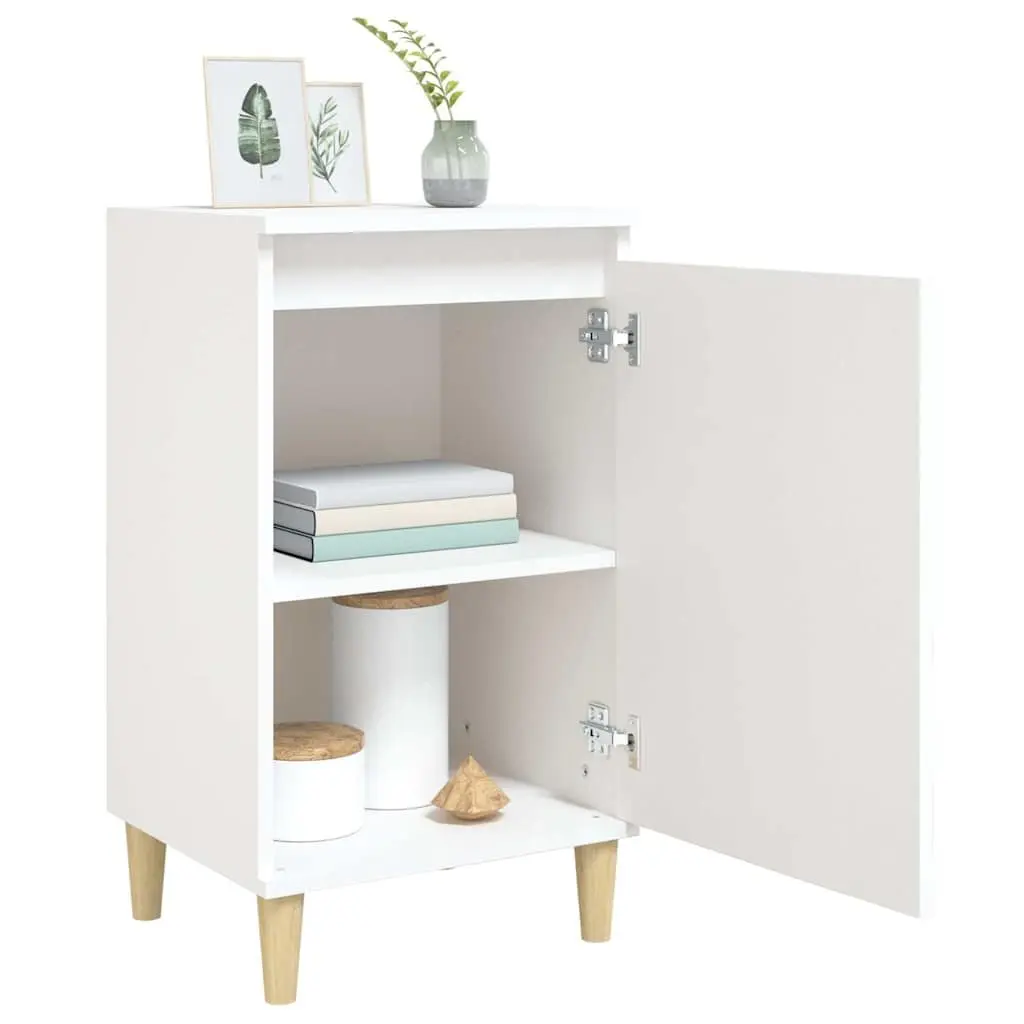 White Bedside Cabinets Set of 2, 40x35x70 cm