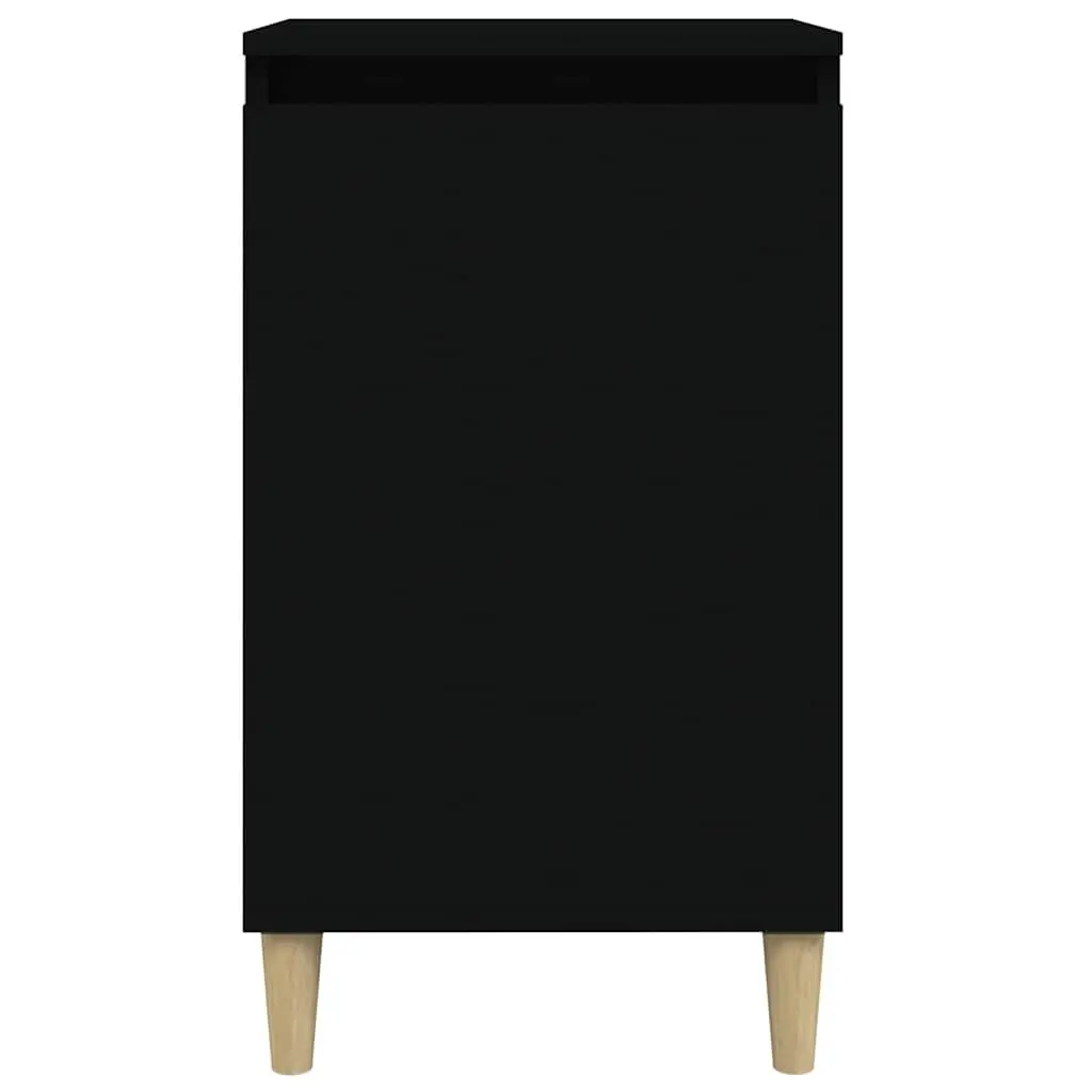 Bedside Cabinet Engineered Wood Black 40x35x70cm Nightstand Storage Table