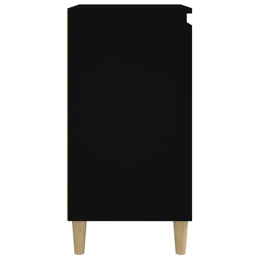 Bedside Cabinet Engineered Wood Black 40x35x70cm Nightstand Storage Table