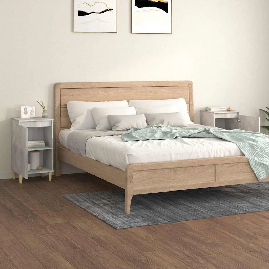 Grey Bedside Cabinets 2 pcs 40x35x70 cm