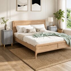 Grey Sonoma Engineered Wood Bedside Cabinet with 2 Doors