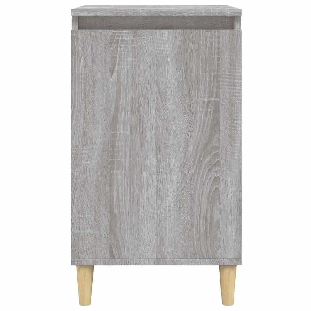 Bedside Cabinet Engineered Wood Grey 40 x 35 x 70 cm 2 Compartment Door Storage