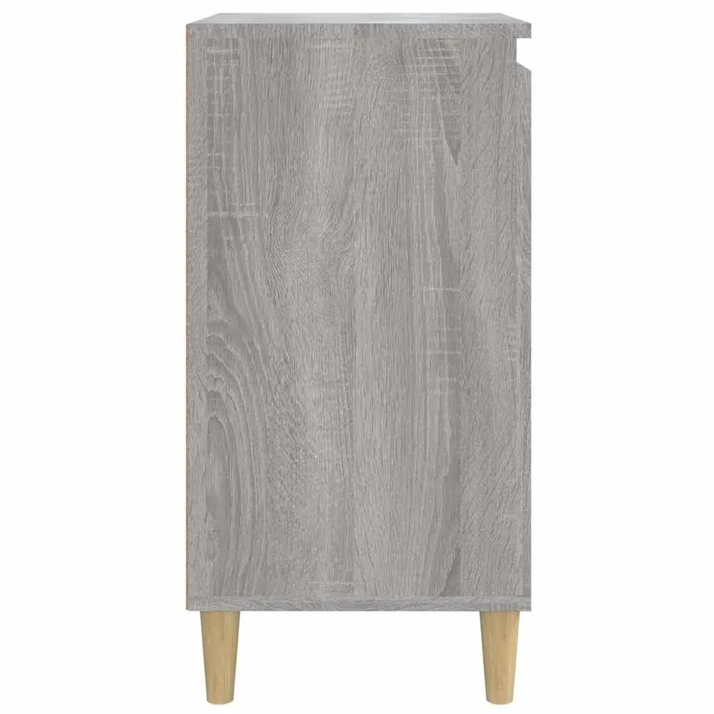 Bedside Cabinet Engineered Wood Grey 40 x 35 x 70 cm 2 Compartment Door Storage