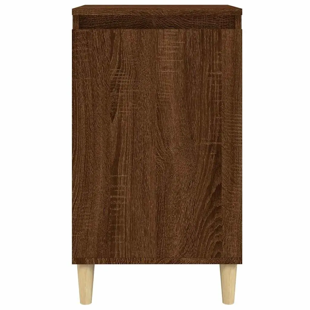 Brown Oak Bedside Cabinet with 2 Compartments