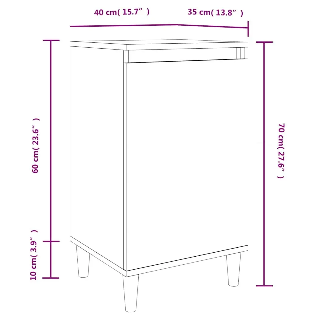 Brown Oak Bedside Cabinet with 2 Compartments