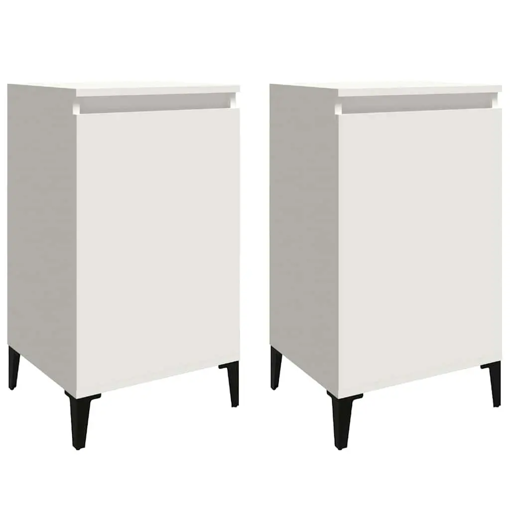 Bedside Cabinets Engineered Wood 40 x 35 x 70 cm White 2 Piece