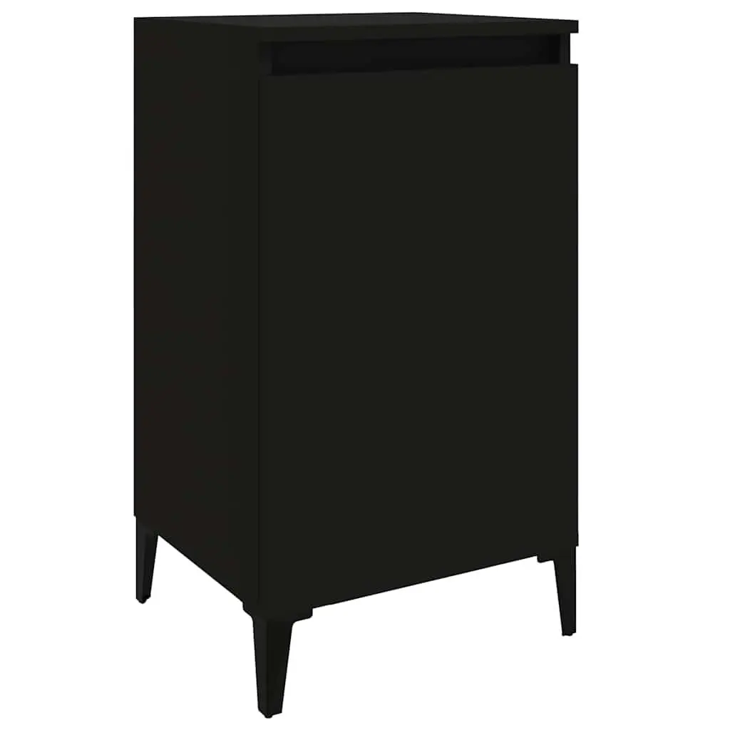 Bedside Table Engineered Wood Black 40x35x70 cm Nightstand Storage
