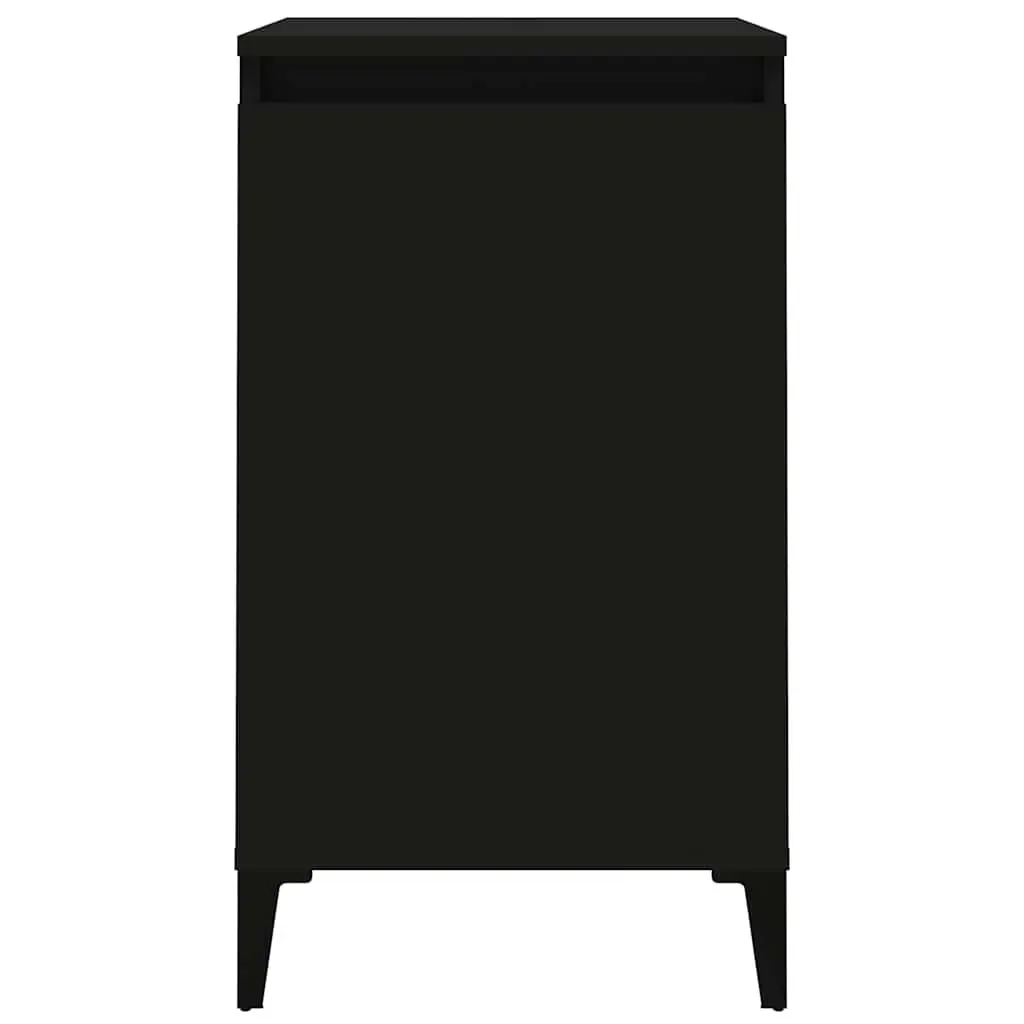 Bedside Table Engineered Wood Black 40x35x70 cm Nightstand Storage