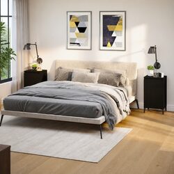 Bedside Cabinet 2 pcs Black 40x35x70 cm Engineered Wood Nightstand Storage