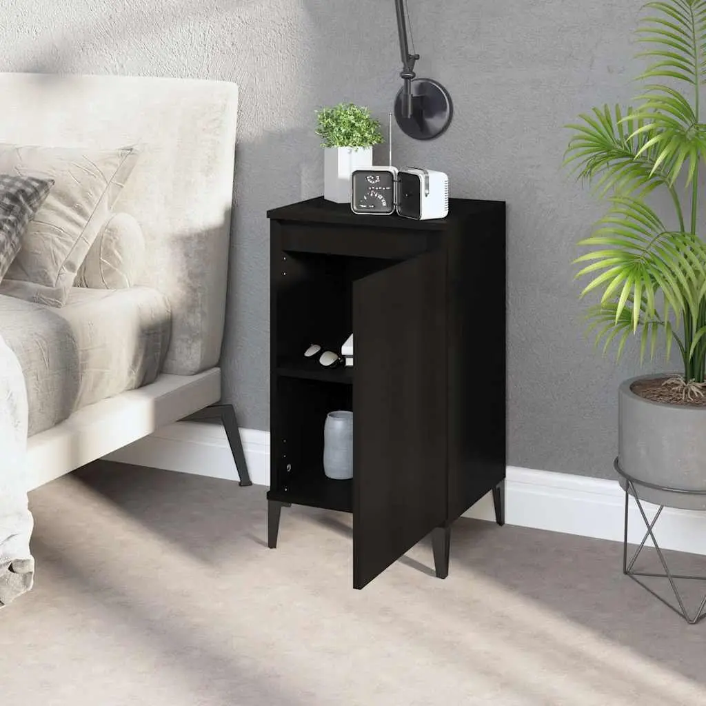 Bedside Cabinets Engineered Wood 40 x 35 x 70 cm Black 2 Piece