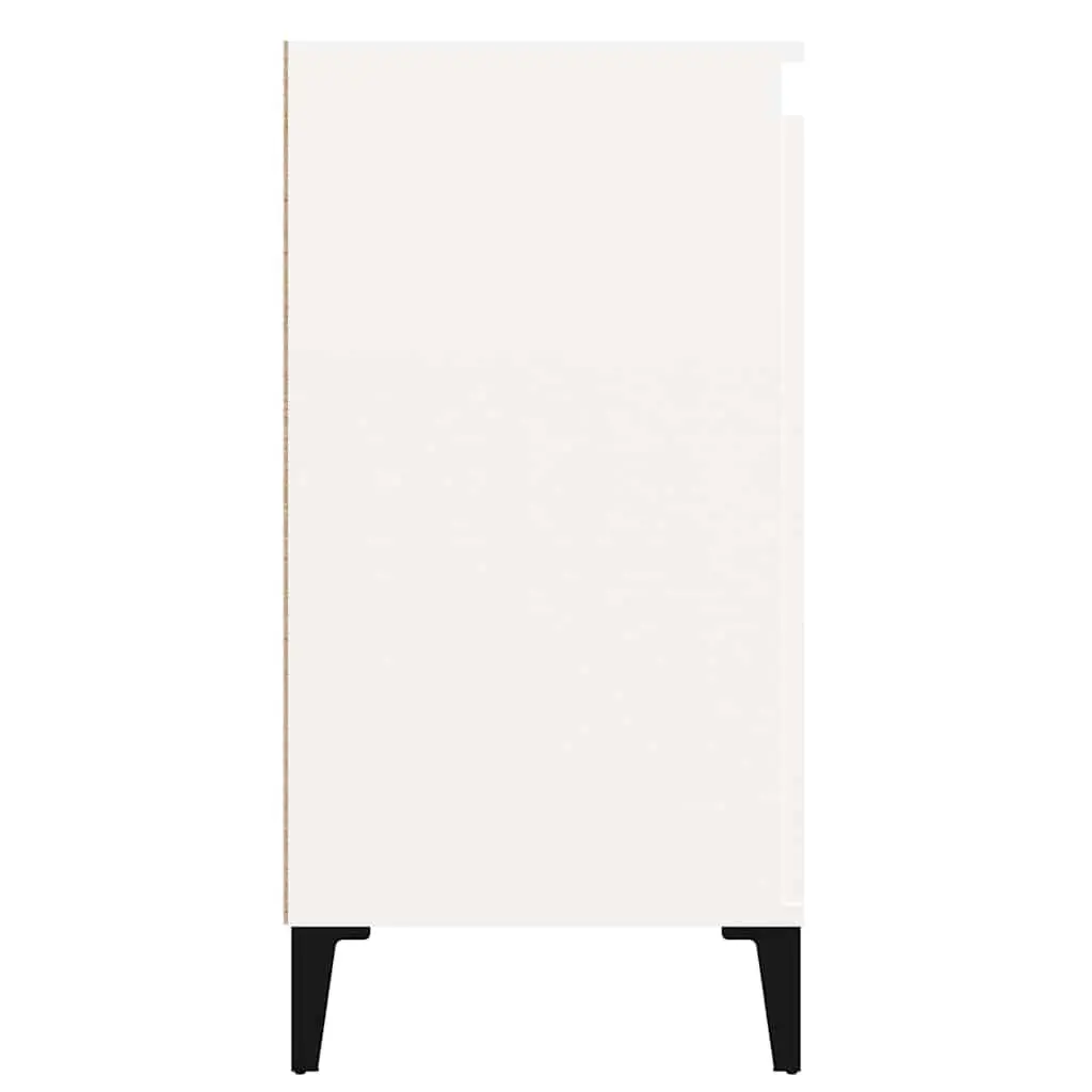 White High Gloss Bedside Cabinet 40x35x70 cm