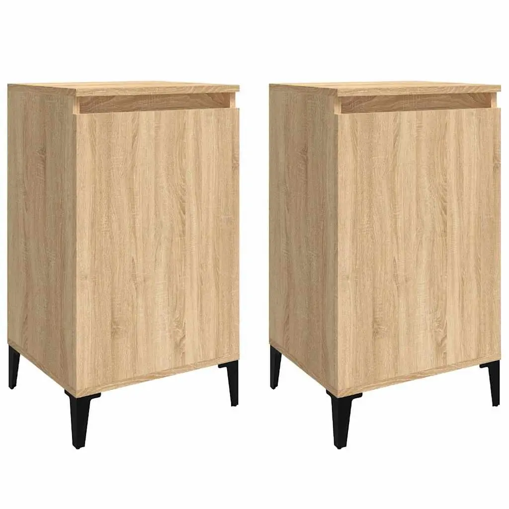 Brown Nightstand Set of 2 with Engineered Wood