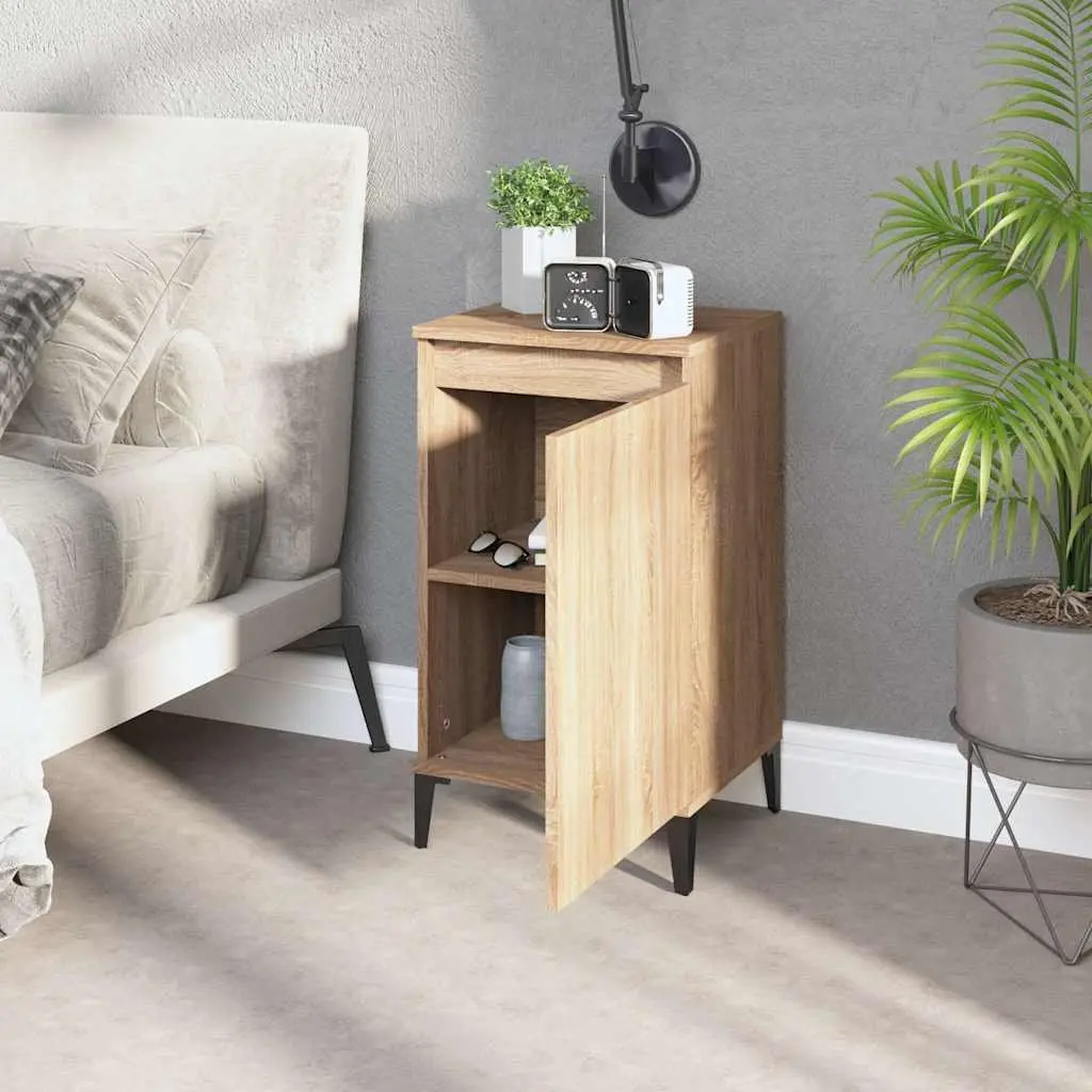 Brown Nightstand Set of 2 with Engineered Wood