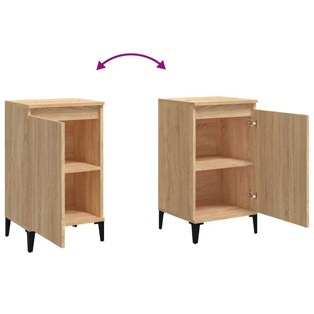 Brown Nightstand Set of 2 with Engineered Wood