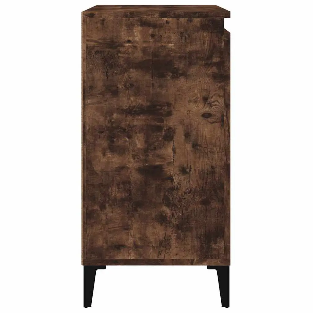 Bedside Cabinets 2 pcs Smoked Oak Nightstands Bedroom Storage 40x35x70 cm