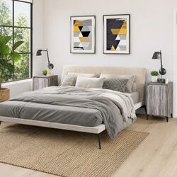 2 Piece Nightstand Set in Grey Sonoma Engineered Wood