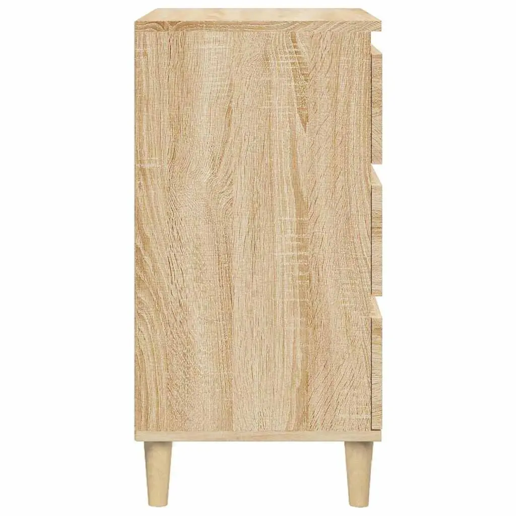 Brown Engineered Wood 3 Drawer Nightstand