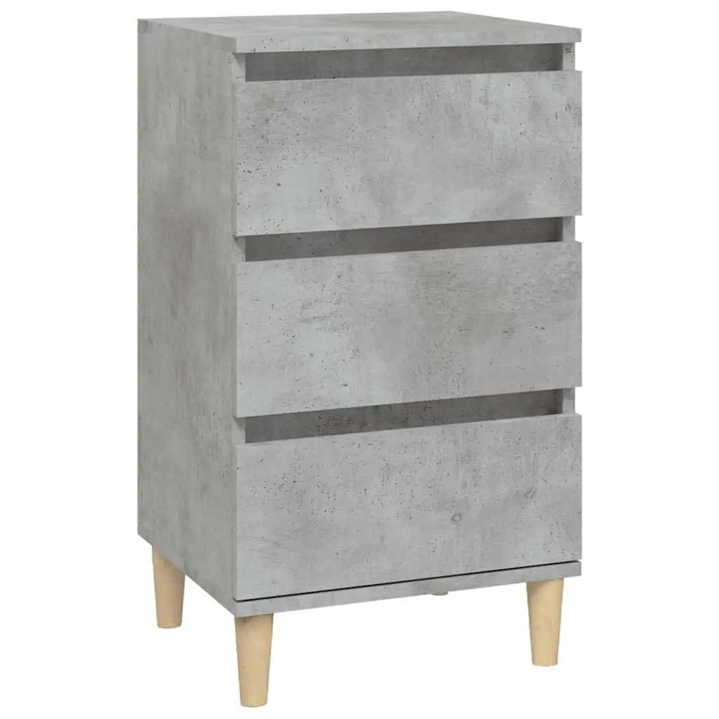 Grey Bedside Cabinet with 3 Drawers