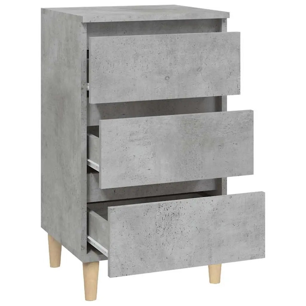 Grey Bedside Cabinet with 3 Drawers