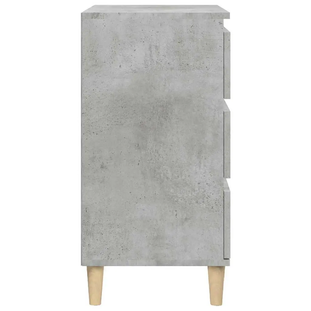 Grey Bedside Cabinet with 3 Drawers