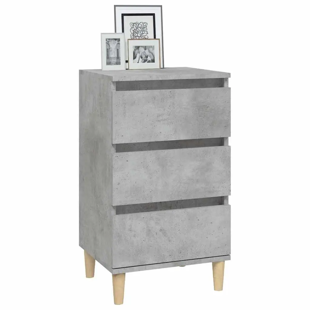 Grey Bedside Cabinet with 3 Drawers