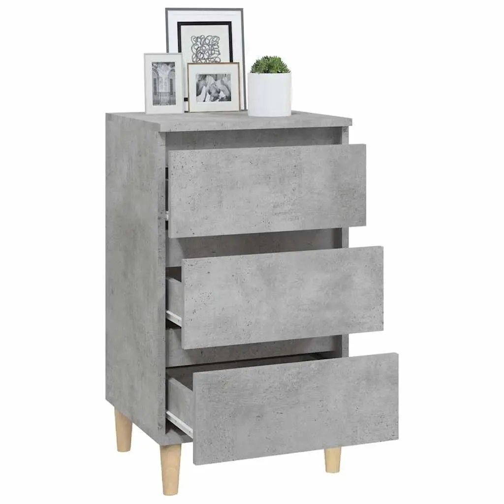 Grey Bedside Cabinet with 3 Drawers