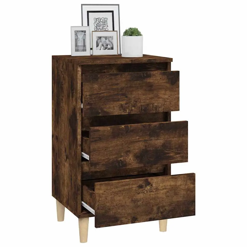 3 Drawer Bedside Cabinet 40x35x70cm Brown