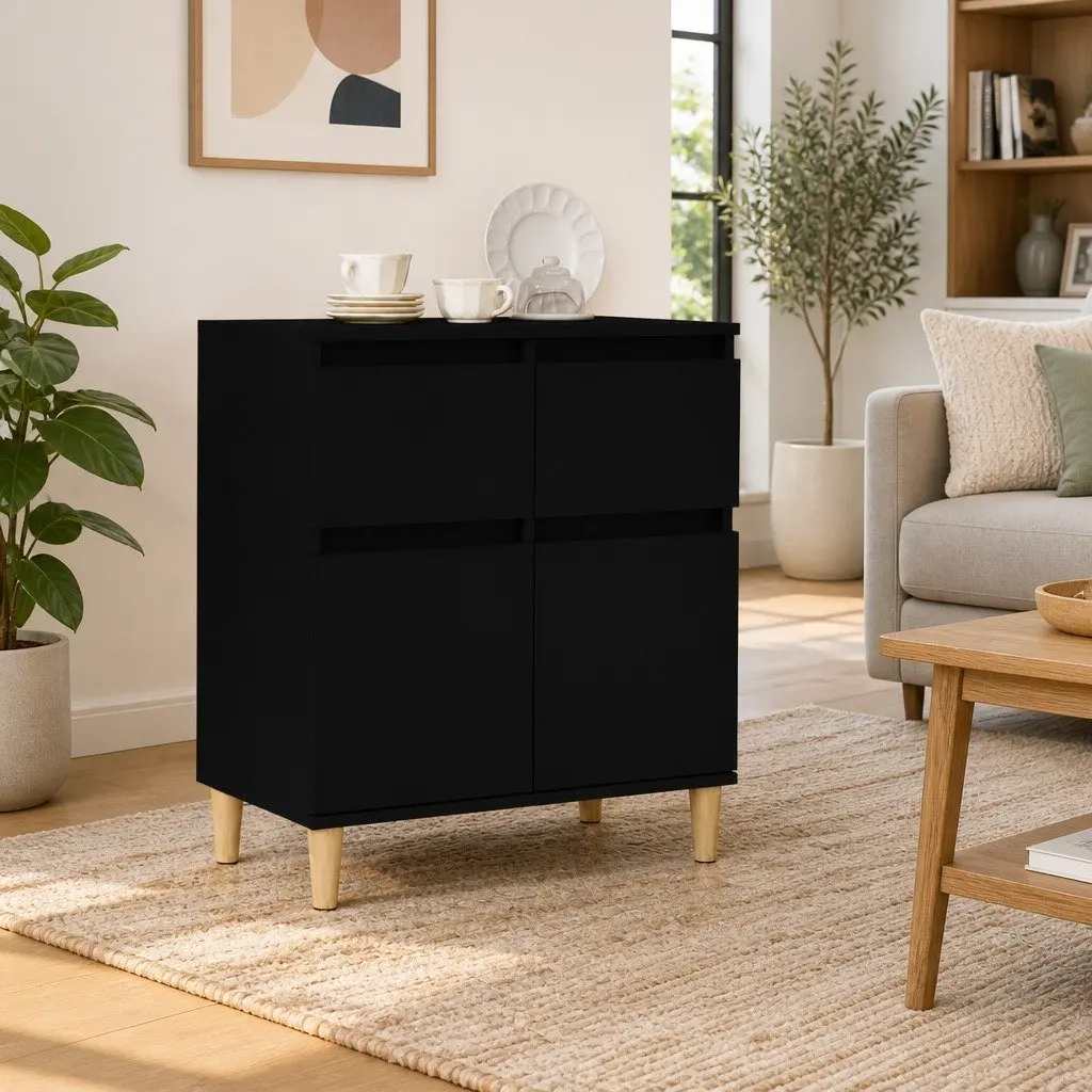 Sideboard Engineered Wood 60x35x70 cm Black