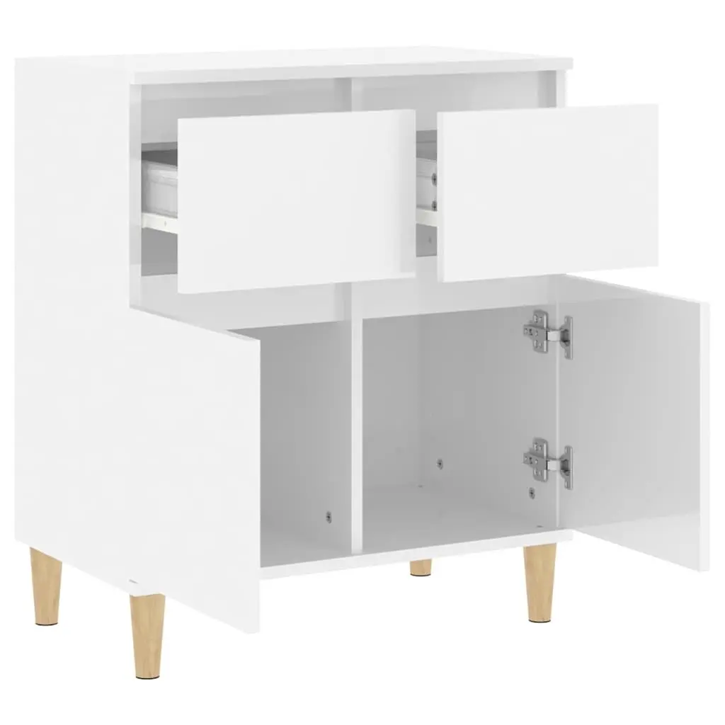 Sideboard Engineered Wood High Gloss White 60x35x70cm