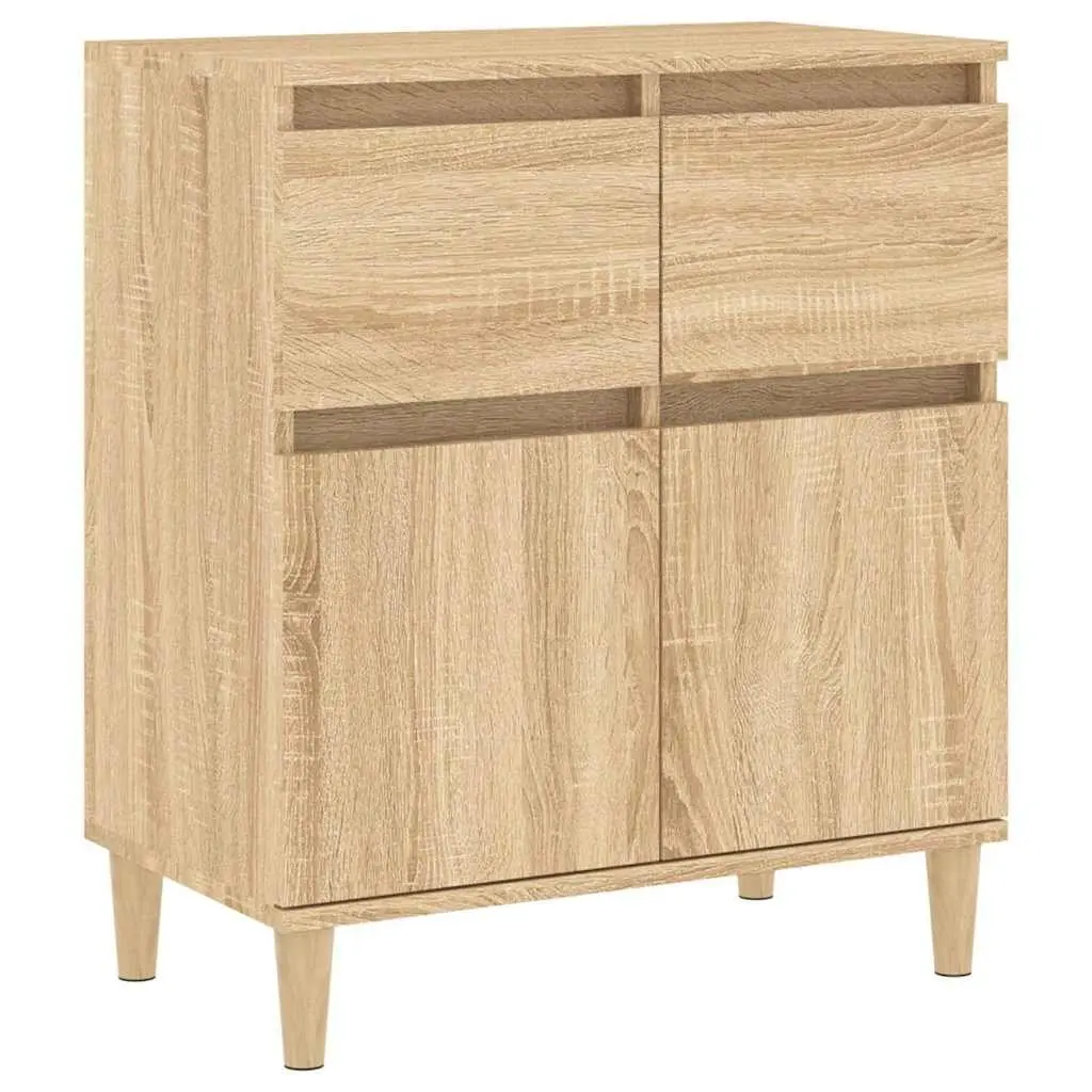 Brown Engineered Wood Sideboard Storage Cabinet 60x35x70cm