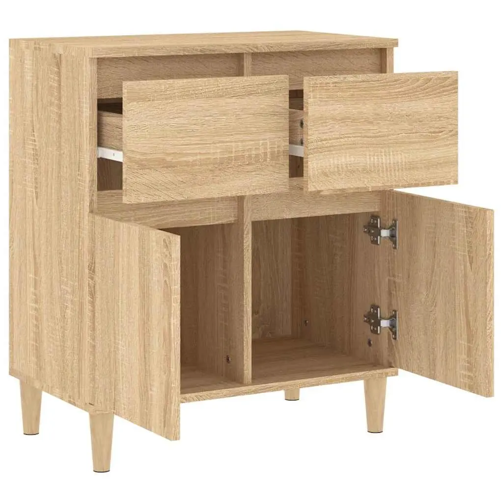Brown Engineered Wood Sideboard Storage Cabinet 60x35x70cm