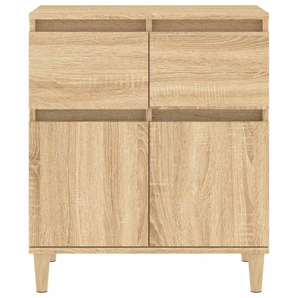 Brown Engineered Wood Sideboard Storage Cabinet 60x35x70cm