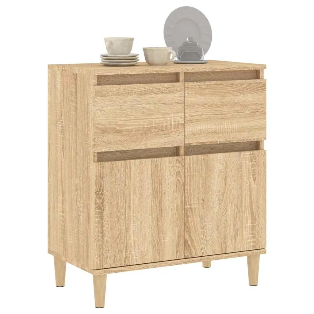Brown Engineered Wood Sideboard Storage Cabinet 60x35x70cm