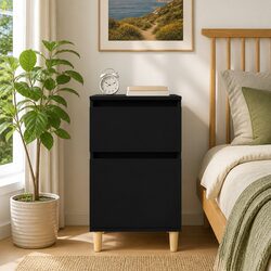 Elegant Black Nightstand for Bedroom Storage