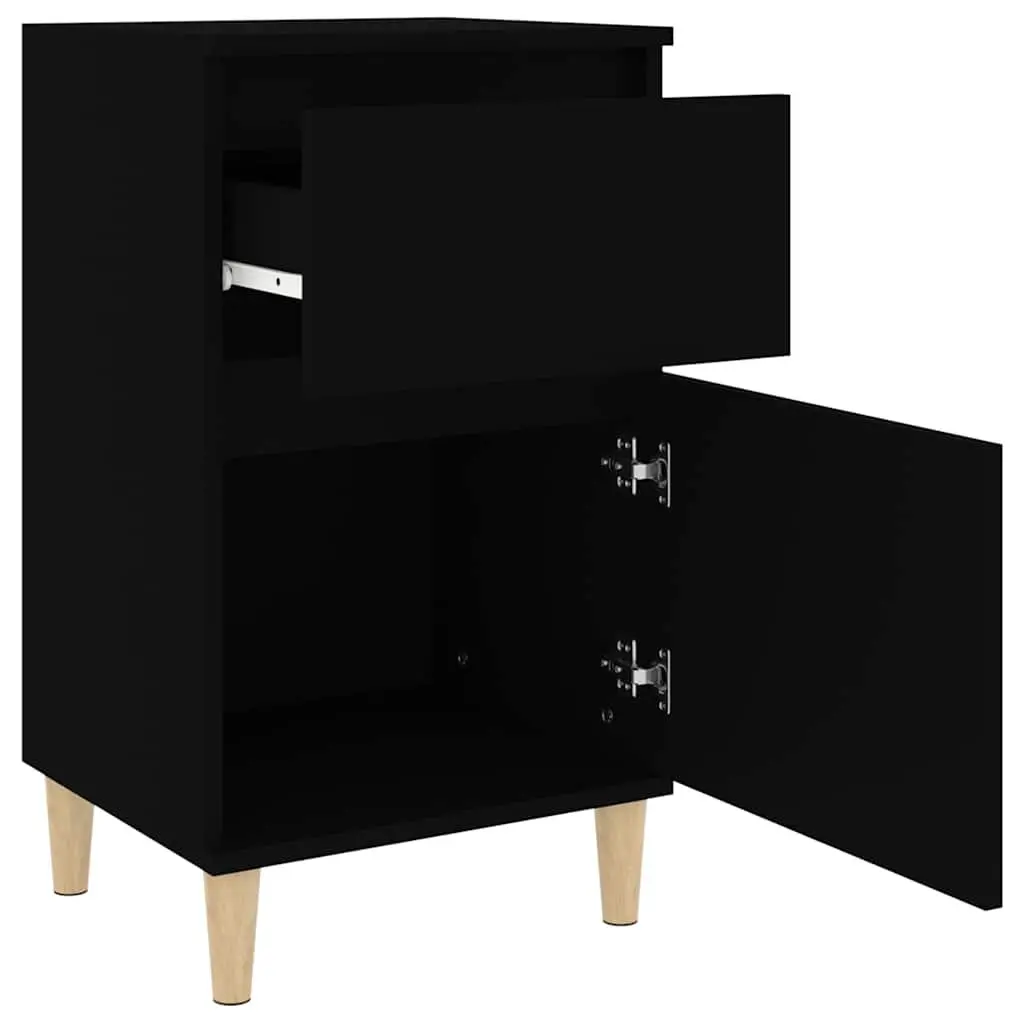 Black Nightstand for Bedroom Storage