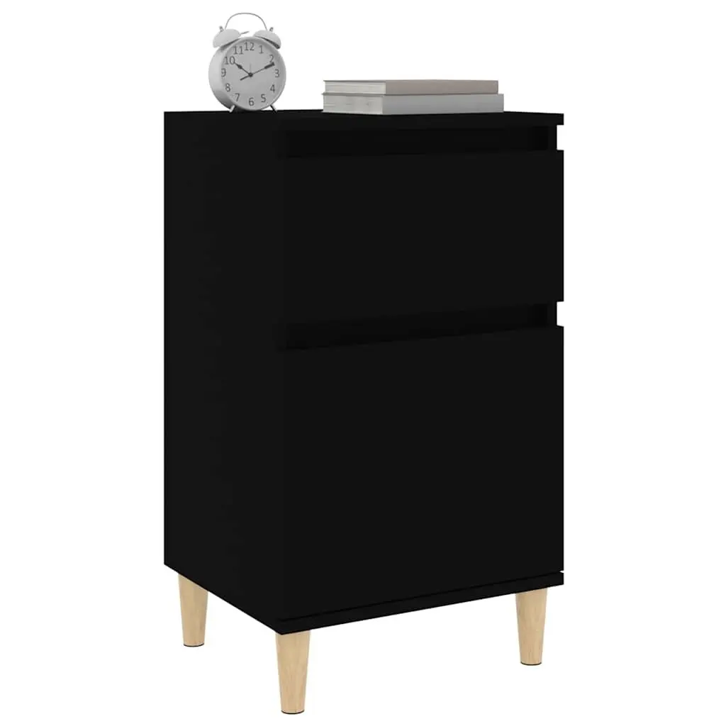 Black Nightstand for Bedroom Storage