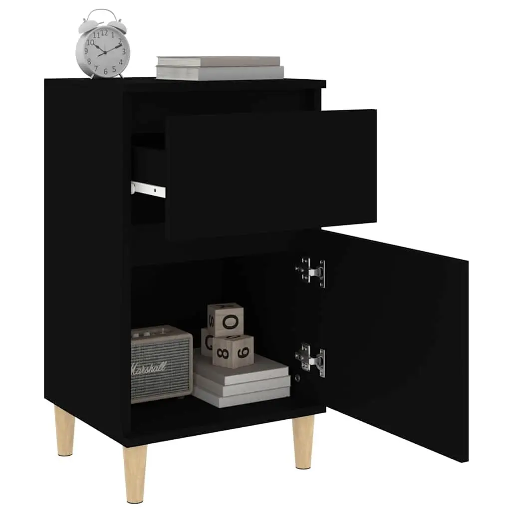 Black Nightstand for Bedroom Storage