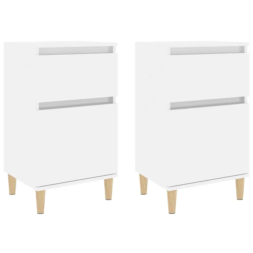 White High Gloss Bedside Cabinets Set of 2
