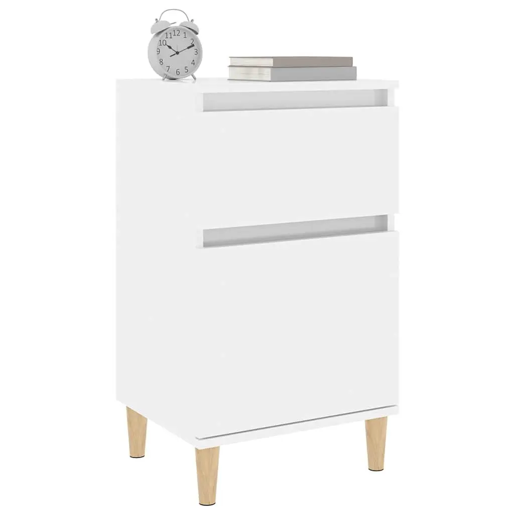 White High Gloss Bedside Cabinets Set of 2