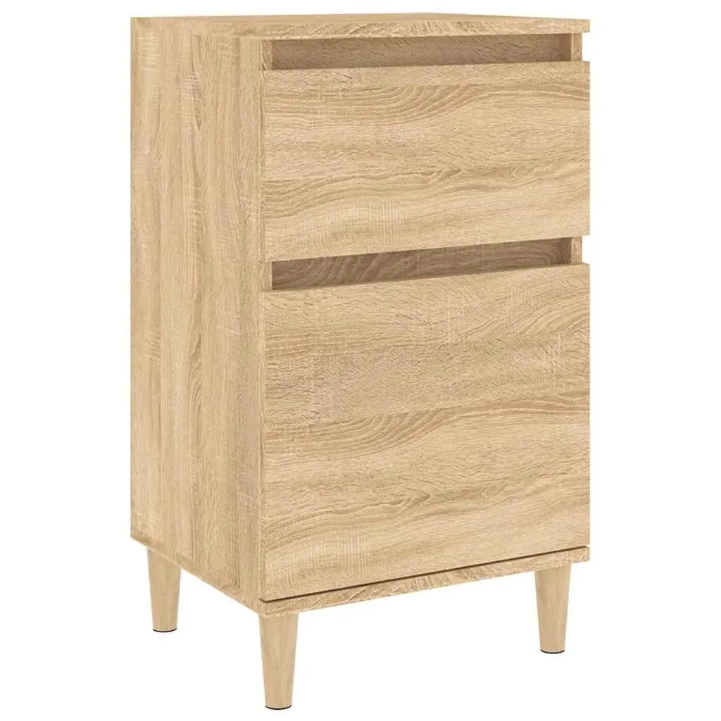 Bedside Table Cabinet Brown Storage Nightstand Bedroom Furniture Organiser