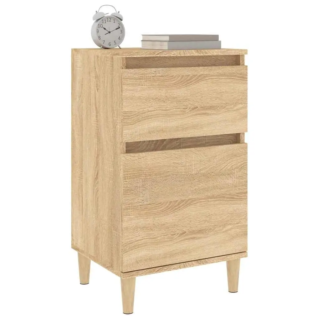 Bedside Table Cabinet Brown Storage Nightstand Bedroom Furniture Organiser