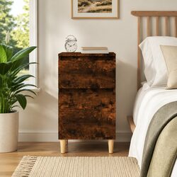 Brown Engineered Wood Bedside Cabinet 40x35x70 cm