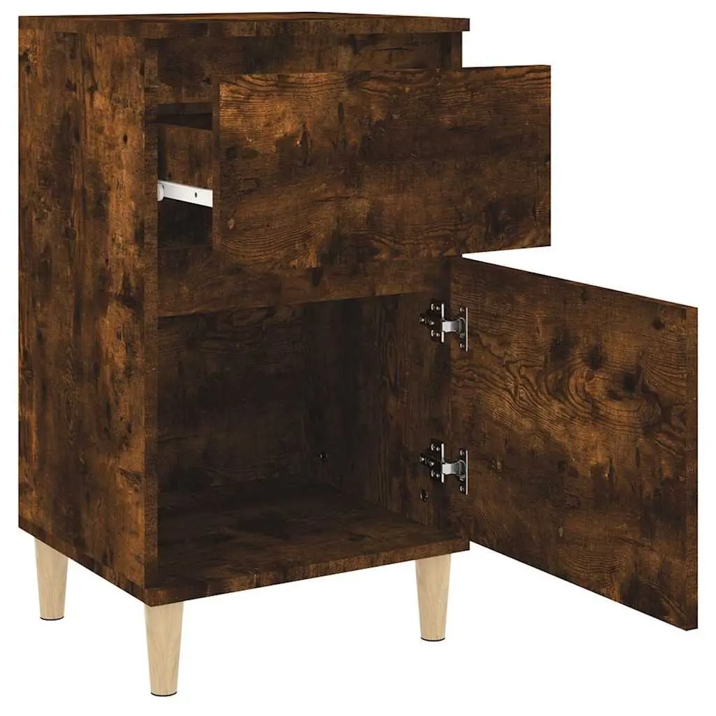 Brown Engineered Wood Bedside Cabinet 40x35x70 cm