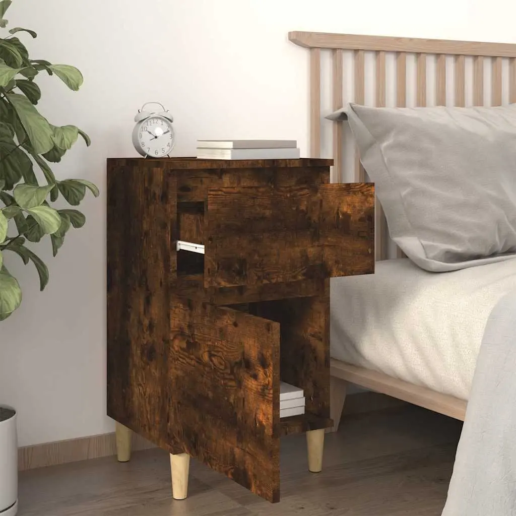 Bedside Cabinets 2 pcs Brown Storage Nightstand Organiser 40x35x70 cm
