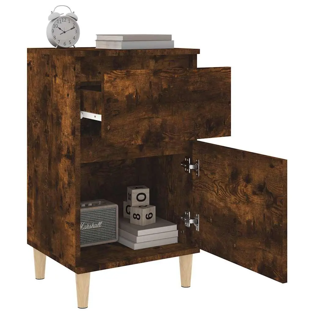 Bedside Cabinets 2 pcs Brown Storage Nightstand Organiser 40x35x70 cm